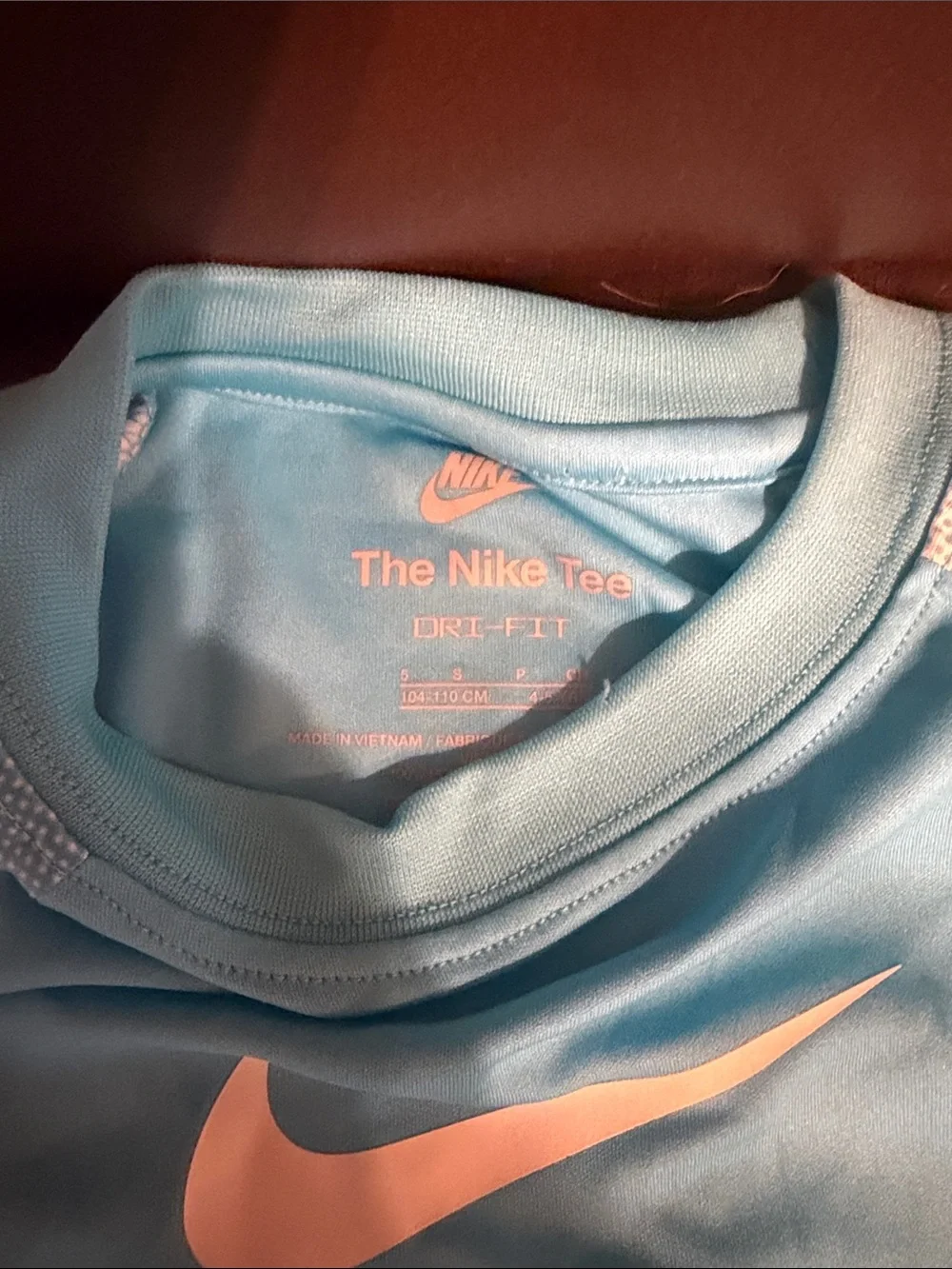 Nike Light Blue Short Sleeve Athletic Tee with White Swoosh